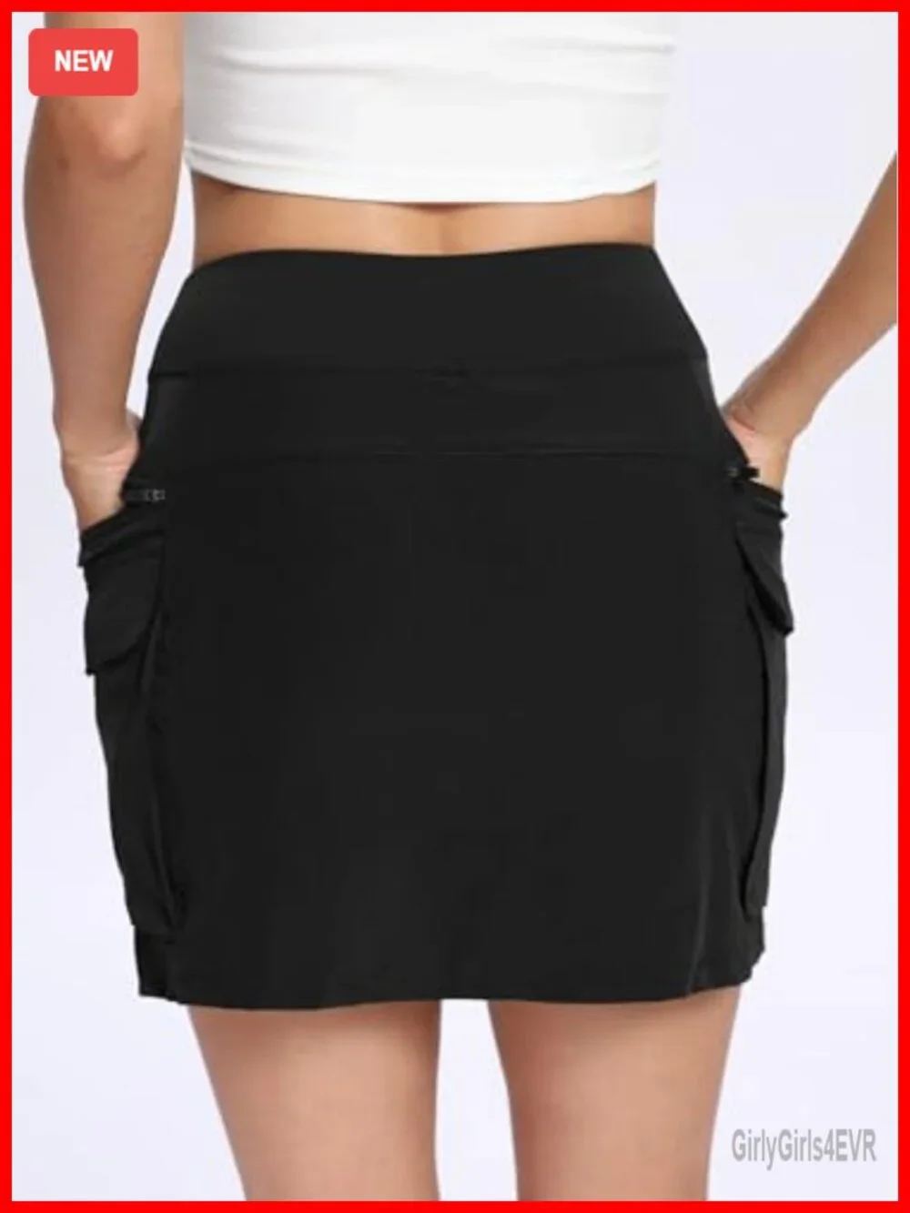 High Waisted Mini Skort with Zipper Pockets Athletic Golf Hiking Skirt 79%